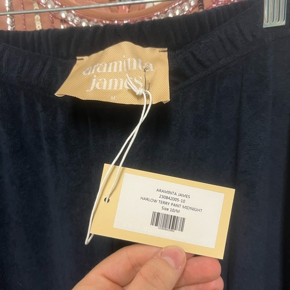 NWT Araminta James HARLOW TERRY PANT $118 - color midnight navy - Size MEDIUM - Picture 6 of 9